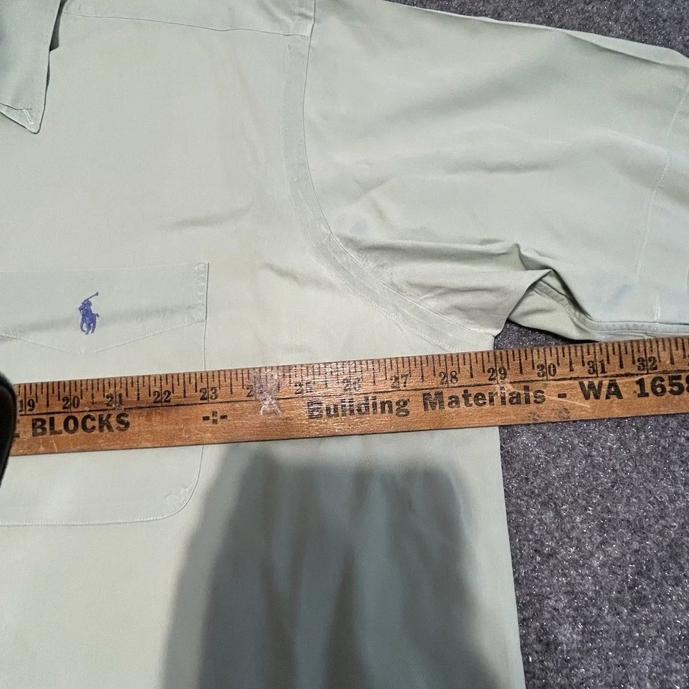 Polo Ralph Lauren Shirt Adult 2XL Light Green Blake‎  Linen Short Sleeve